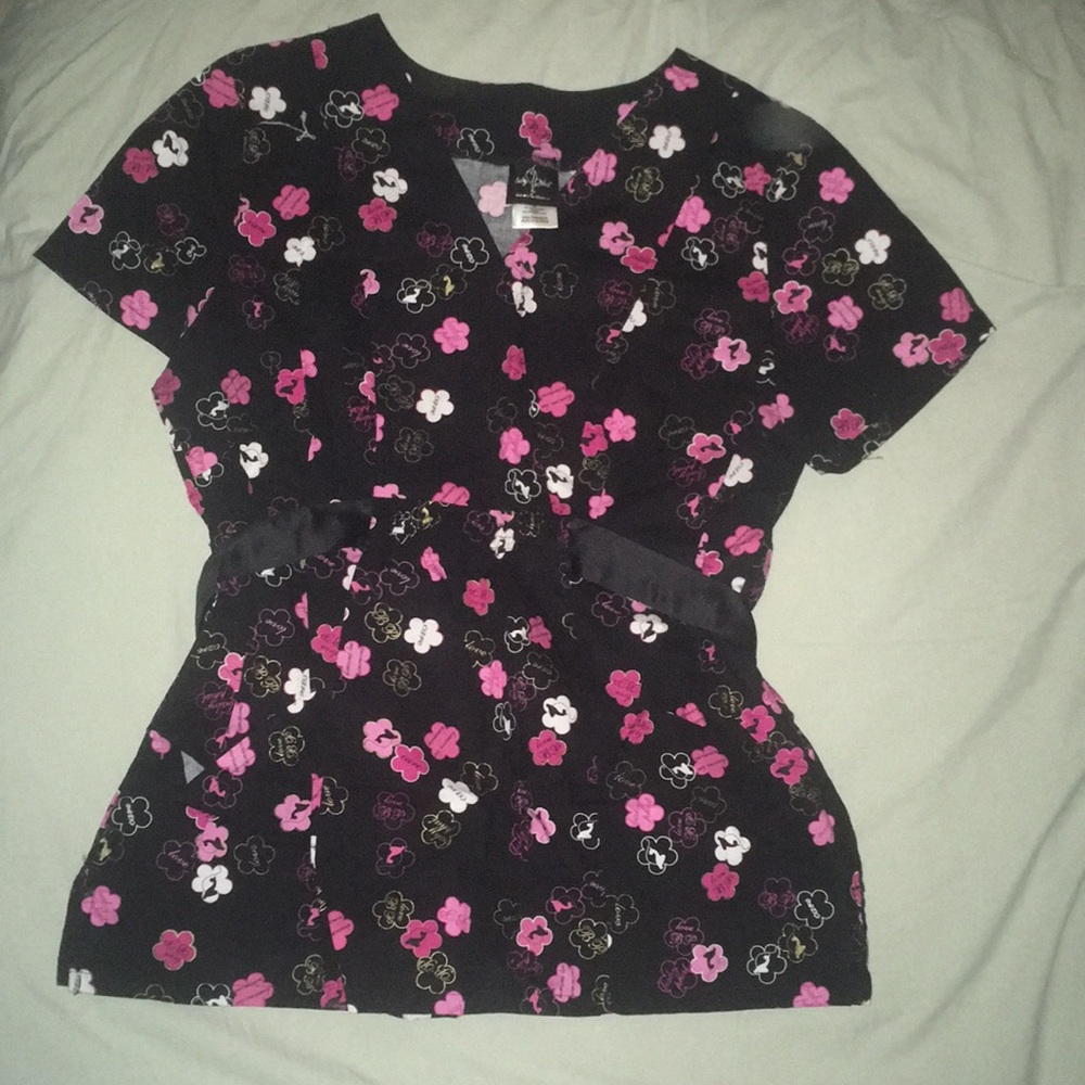 Black/Pink Baby Phat M Scrub Top